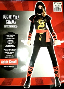 Ultimate Ninja Adult Small Red Black Halloween Costume - Picture 1 of 3