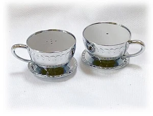 Teacup Salt Pepper Shakers Novelty Tea Party Shower Collectible Silver Treasures - Picture 1 of 3