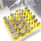 50Pcs 40 Grit Diamond Grinding Head Glass Burr For Dremel Rotary Tools Shank 3mm