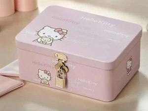 Sanrio Hello Kitty Tin Lock Box with Lock and Key - Picture 1 of 2