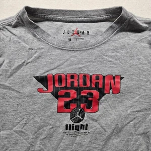 Nike Air Jordan Youth T-Shirt Gray Graphic Tee Boys Basketball Size S Small - Picture 1 of 6