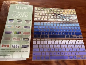(3) Silicone Keyboard Covers For Apple MacBook Purple- Blue -Multicolor New - Picture 1 of 12