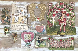 Vintage Valentinstag Karten Teile Stücke Deutschland Schrott + Handarbeit 1920er - Bild 1 von 15