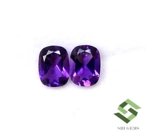 Natural Amethyst Octagon Cut Pair 8x6 mm 2.51 CTS Faceted Loose Gemstones - Picture 1 of 7