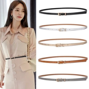 Korean Fashion Candy Color Thin Belt Women Alloy Buckle Adjustable Waistband - Picture 1 of 21