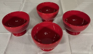 4- WAECHTERSBACH 5 INCH Footed All Purpose Bowl Soup Cereal Red-Cherry Germany - Picture 1 of 3