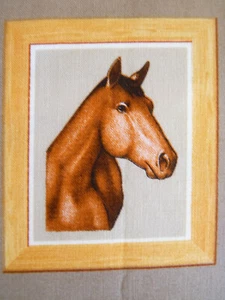 HORSES in FRAMES Tonal Print Quality Quilting Cotton Fat Quarter LOOP - Picture 1 of 4