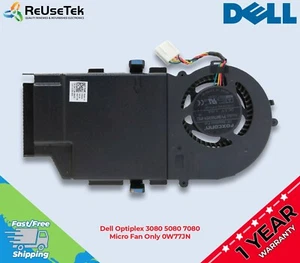 OEM Dell Optiplex 3080 5080 7080 4-Pin Micro CPU Cooling Fan Only 0W77JN - Afbeelding 1 van 15