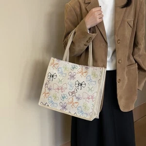 Bow Embroidery Handbag Portable Shoulder Bag New Tote Outdoor - Picture 1 of 19