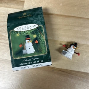 New Hallmark Christmas Ornament Miniature Holiday Flurries Snowman Shovel 2000 - Picture 1 of 4