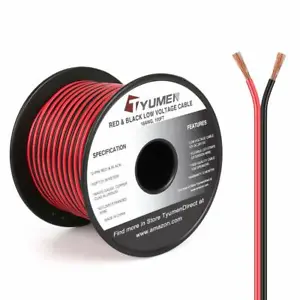 100FT, 16 Gauge, 2pin 2 Color Red Black Cable, Hookup Electrical Wire, 12V/24V - Picture 1 of 6