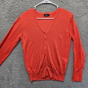 Cielo Sweater Cardigan Womens Size XL Coral Button Down V-Neck - Picture 1 of 12