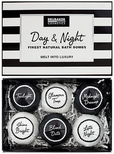 BRUBAKER 6 Handmade "Day & Night" Fizzing Bath Bombs - All Natural & Vegan - Picture 1 of 5