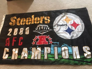 RARE PITTSBURGH STEELERS BANNER SUPER BOWL XLIII 43 FLAG RICO 32”x58” NICE! - Picture 1 of 6