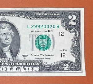 29 September 2002 (L 29920020 B) Birthday Note $2 Two Dollar Bill ( 29/9/2002 _) - Picture 1 of 3