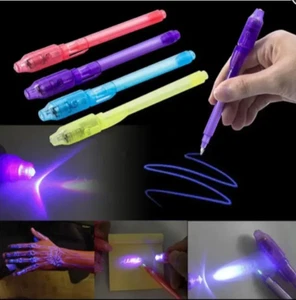 Detektiv / Spion unsichtbare Tinte & UV-Beleuchtung / Sicherheitsstift Farbauswahl! - Bild 1 von 3