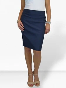 Falda Lápiz Elástica Damas Oficina 22" Inteligente Informal Azul Marino NUEVA 8-18 - Imagen 1 de 7