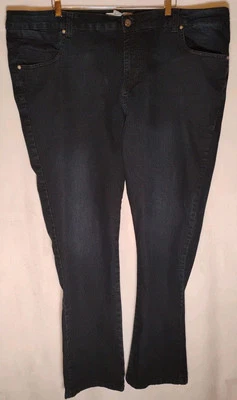 Бумажные джинсы из денима и ткани мужские размер 46x30 синие эластичные темные вареные прямые штанины   - Изображение 1 из 4