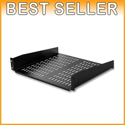 Universal 19" Vented Server Rack Shelf - Heavy Duty Steel - Image 1 of 4