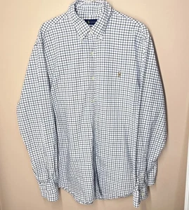 Camisa Polo Ralph Lauren Oxford a Cuadros Botón Delantero Manga Larga Para Hombre Talla XL - Imagen 1 de 9
