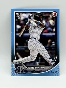 2025 BOWMAN ADAEL AMADOR RC SKY BLUE BORDER /499 Colorado ROCKIES #31 - Picture 1 of 2
