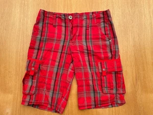 Guess Men's Red Check Shorts Size 30 - Picture 1 of 4