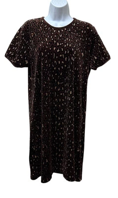 Vestido De Colección Carole Little Terciopelo Estampado Animal Elastizado Manga Corta Talla L Foto 1 de 4