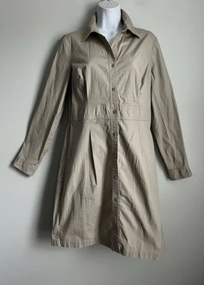 Vestido camisero de campamento ligero hasta la rodilla línea A marrón claro Merona para mujer talla M Foto 1 de 4