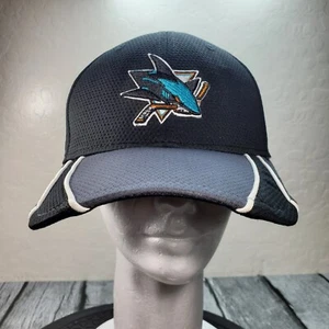 San Jose Sharks Hat New Era 39Thirty NHL Cap Black Fitted S/M Adult Stretch Mesh - Picture 1 of 14