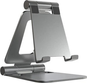 Dual Folding Cell Phone Stand, Fully Adjustable Foldable Desktop Phone Holder - Picture 1 of 5