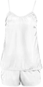 Pajama Camisole Top and Shorts with Ruffle Sleepwear Set for Women Silk Small - Picture 1 of 2