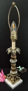 VINTAGE Hollywood Regency Koi Dolphin ITALIAN MARBLE Brass Table Lamp MCM~WOW! - Picture 1 of 24