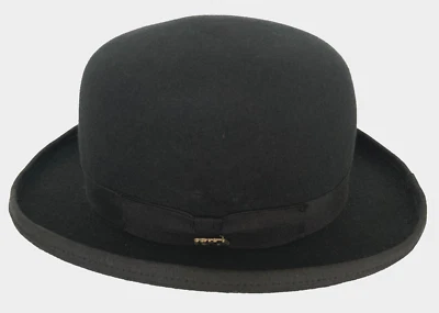 Vintage Scala Black Bowler Hat with Sassy Upturned Brim Size S /54 cm /21" - Image 1 of 4