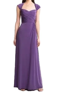 NWOT Amsale Cutout Back Jersey Dress/Gown Purple Size 4 - Picture 1 of 2