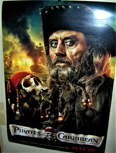 PIRATES of the CARIBBEAN on Stranger Tides BLACKBEARD Poster Ian McShane 2011  - Picture 1 of 1