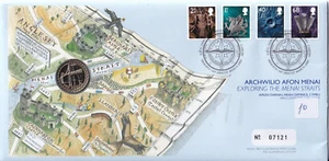 2005 - GB - Exploring menai straits - FDC con moneda - Imagen 1 de 2