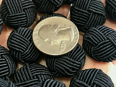  New Black Fabric Cloth Covered Buttons hand made size 13/16 inch  EF86 - Image 1 of 4