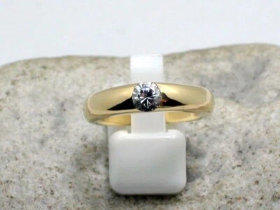 WEMPE BRILLANT SOLITÄR RING 750 GELBGOLD SONDERPREIS LUXUS PUR MASSIV GR 55 T901 - Bild 1 von 4