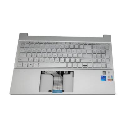 Reposamanos para HP Pavilion 15-EH 15-EG con teclado retroiluminado FRP M08910-001 plateado EE. UU. Foto 1 de 4