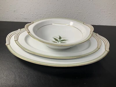 Platos y cuenco ovalados Noritake China Greenbay #5353 (2) de colección años 50 Foto 1 de 4