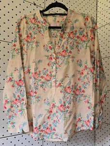 Emily Van Den Bergh Multicolor Cotton Floral Button Down Blouse Long Sleeves-42 - Picture 1 of 16