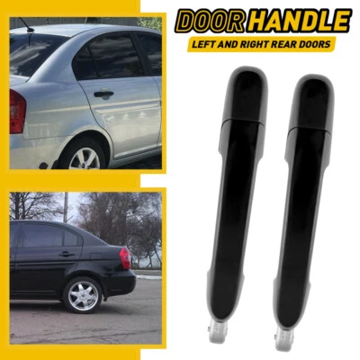 Par de manijas de puerta exterior Hyundai Accent 2006-2011 - + trasero izquierdo derecho - negro Foto 1 de 4