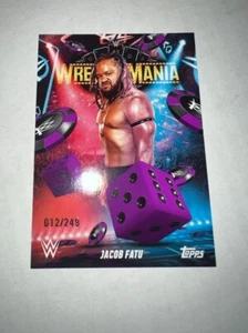 2025 Topps WWE World Wrestlemania 41 Exclusive Purple Jacob Fatu HOT 012/249 - Bild 1 von 1