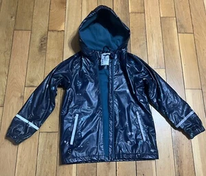 Boys Waterproof Fleece Lined Rain Jacket Coat Hoodie Size 6-8 Years Lupilu Blue - Picture 1 of 8