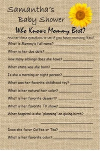 12 Personalized - Who Knows Mommy Best - Baby Shower Game - Dr. Seuss and others - Picture 1 of 14