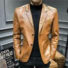 Men's Leather Jacket Slim Fit Wedding Dress Business Blazer Coat Formal jacket 