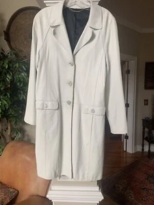 Ellie Tahari White Learher Coat size M - Picture 1 of 9