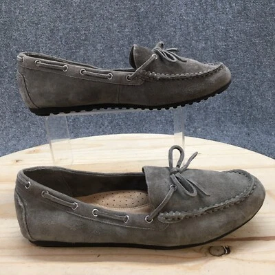 Zapatos Bella Vita para mujer 9 anchos mocasín planos informales gris gamuza con cordones parte superior baja Foto 1 de 4
