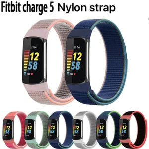 For Fitbit Charge 5 Nylon Strap Band Weave Sport Loop Wrist Woven Smart Watch - Picture 1 of 30