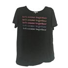 Maurices Women's Gray Grey Let's Come Together Graphic Retro T-Shirt Size M